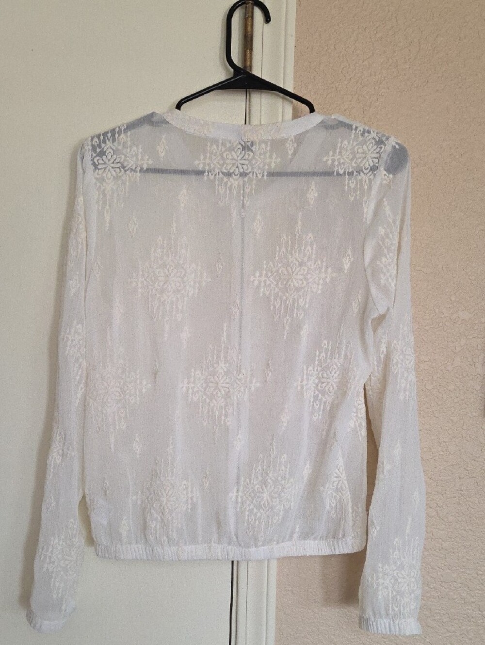 Maurices White Sheer Embroidered Zip-Front Jacket - Picture 9 of 11
